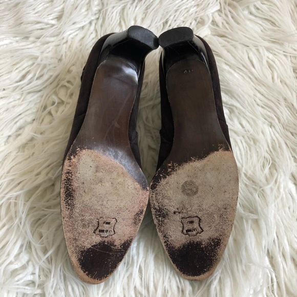 Stuart Weitzman Suede Low Ankle Heeled Booties - Picture 6 of 8